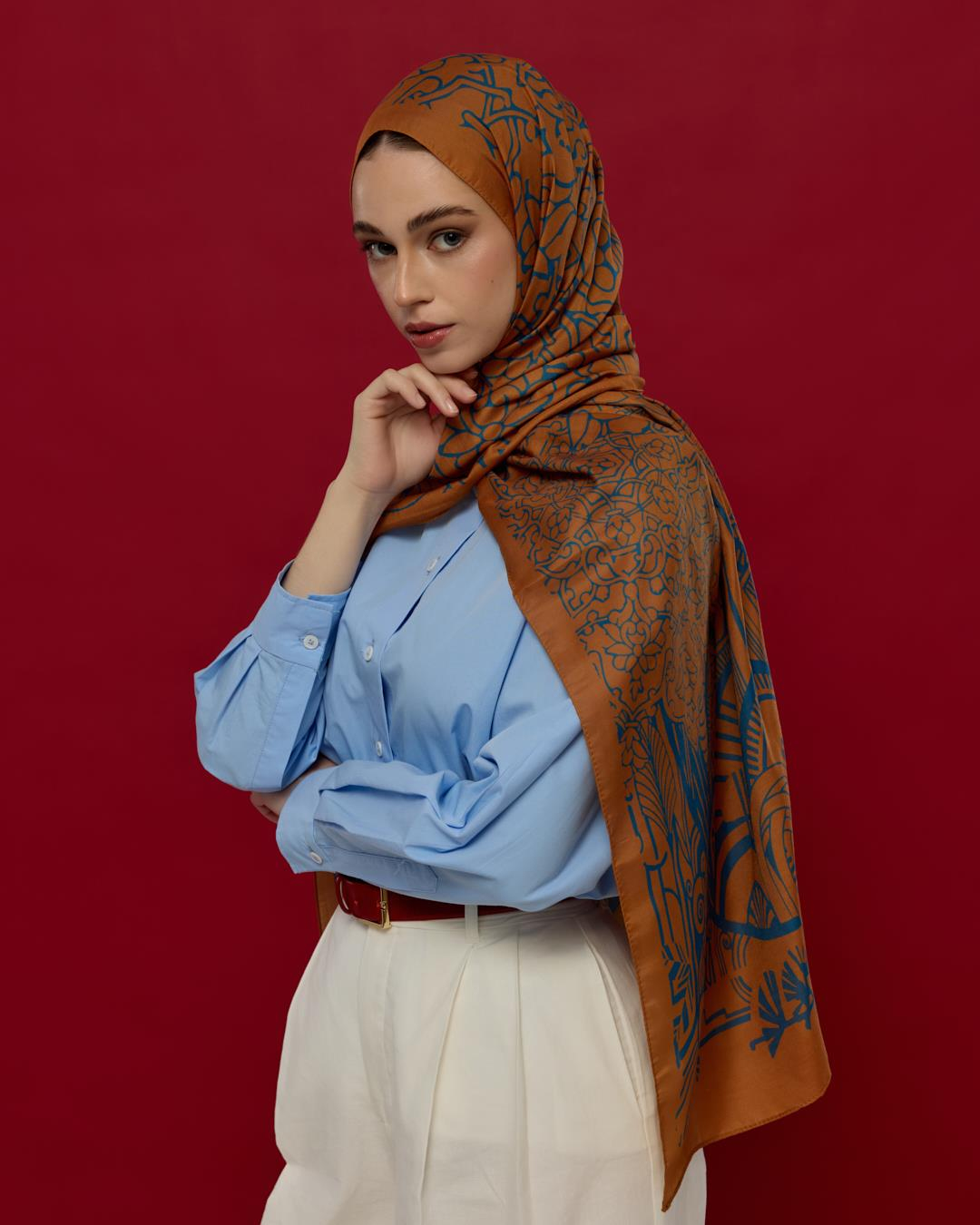 Hardal Zerafeti & Safir Harem Rüyası Desen Şal