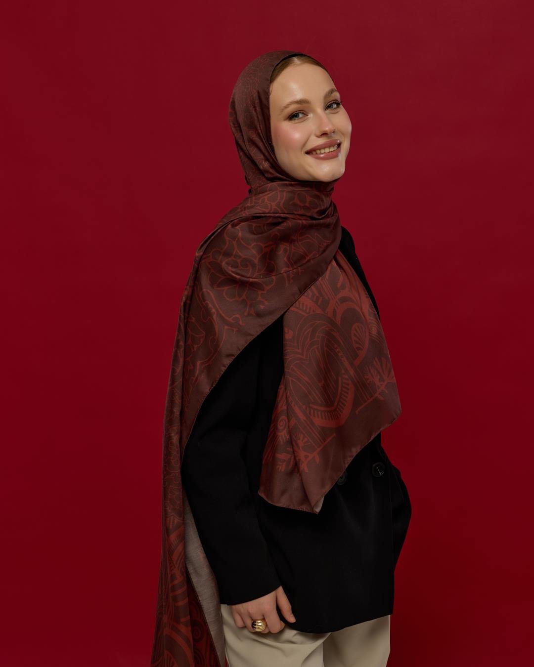 Kestane Kabuğu & Tuzlu Karamel Harem Rüyası Desen Şal