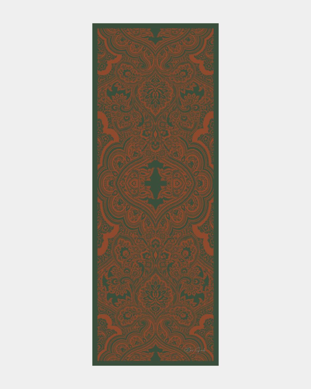 Koyu Yeşil & Kızıl Bakır Sultani Desen Şal