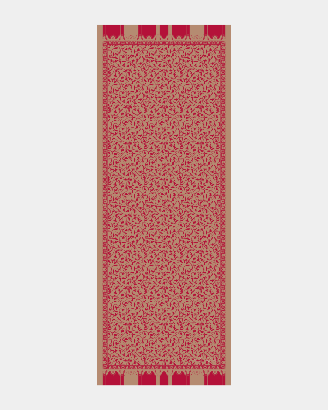 Kum Beji & Nar Çiçeği Lale Bahçesi Desen Şal