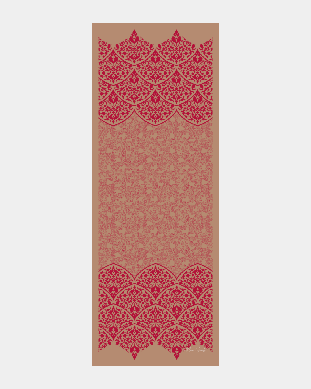 Kum Beji & Nar Çiçeği Saraylı Desen Şal