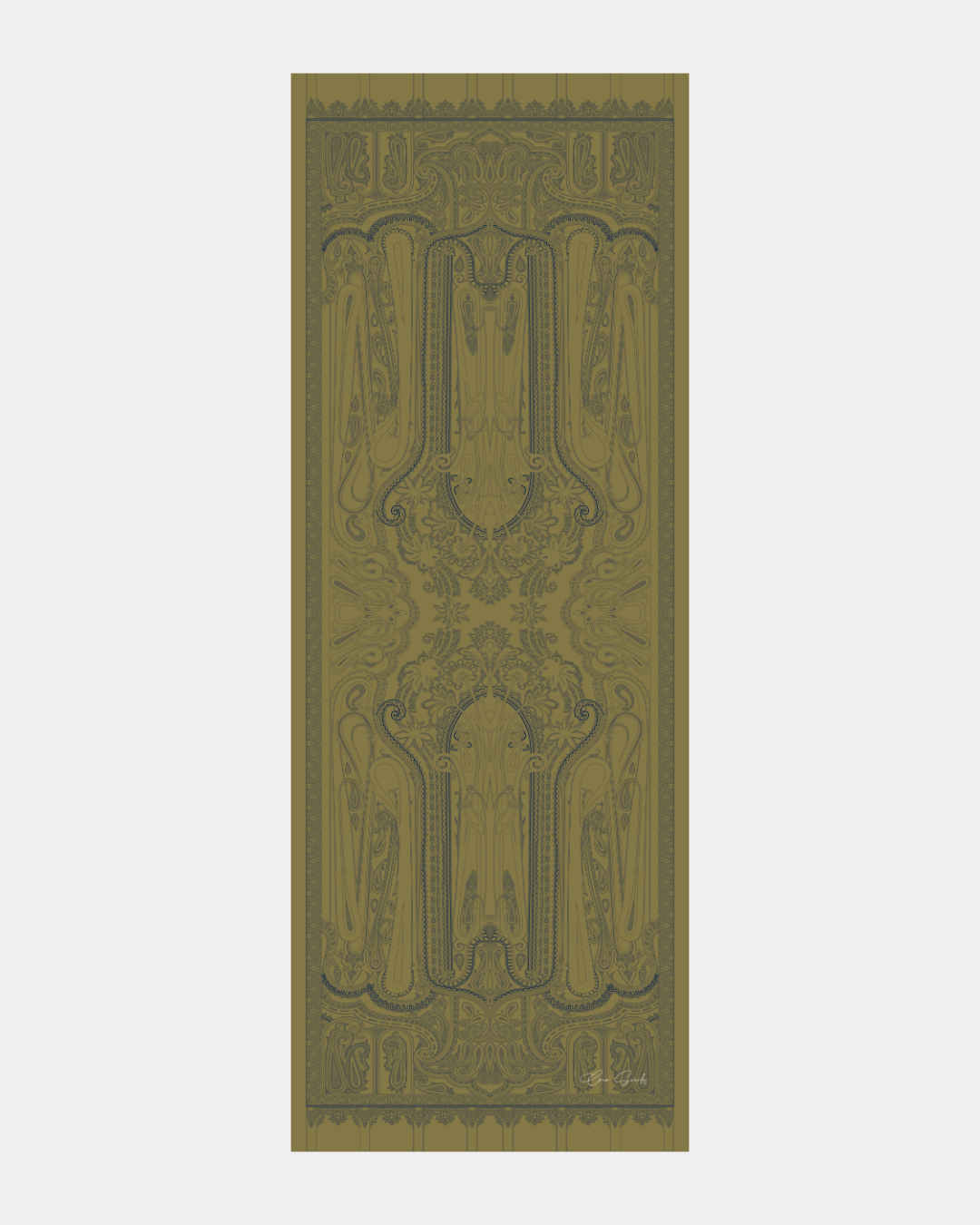 Lacivert & Altın Hürrem Desen Işıltılı Şal