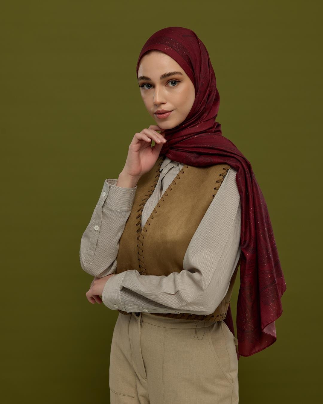 Lav & Nar Hürrem Desen Işıltılı Şal