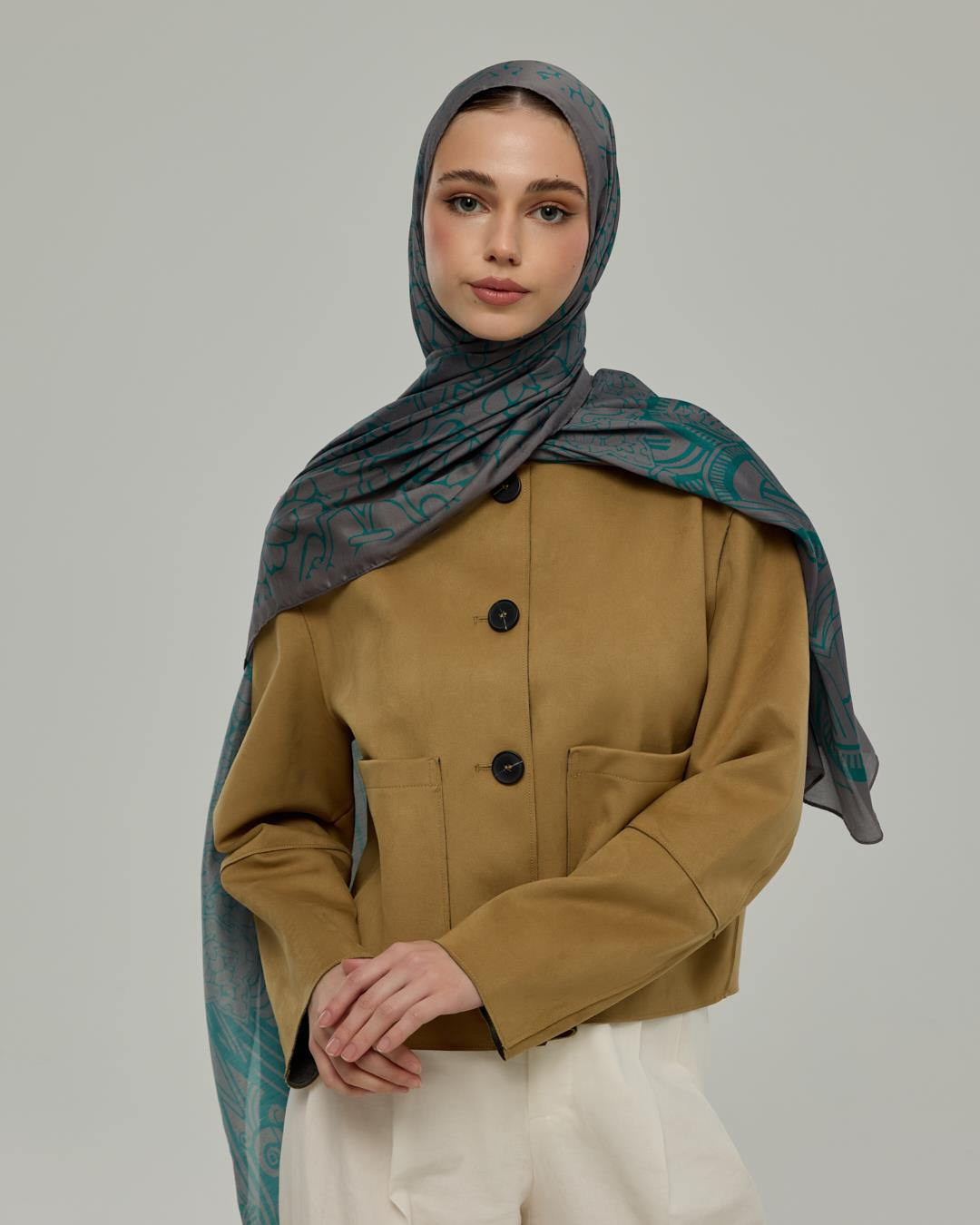 Lavanta Çizgisi & Zümrüt Harem Rüyası Desen Şal