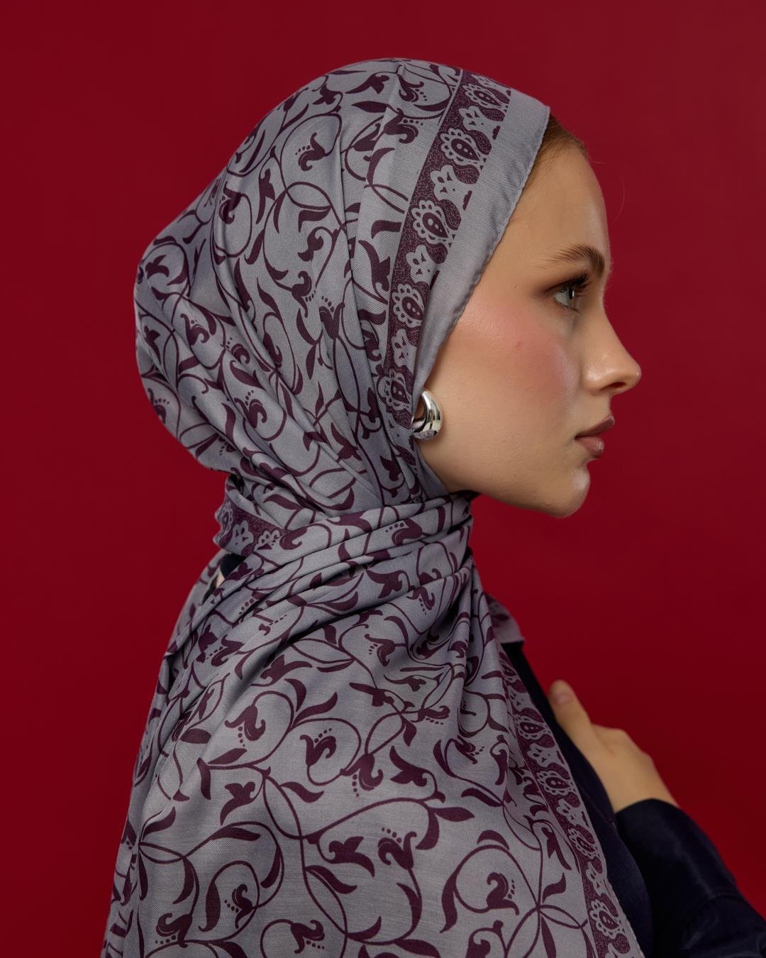 Leylak & Erguvani Lale Bahçesi Desen Şal