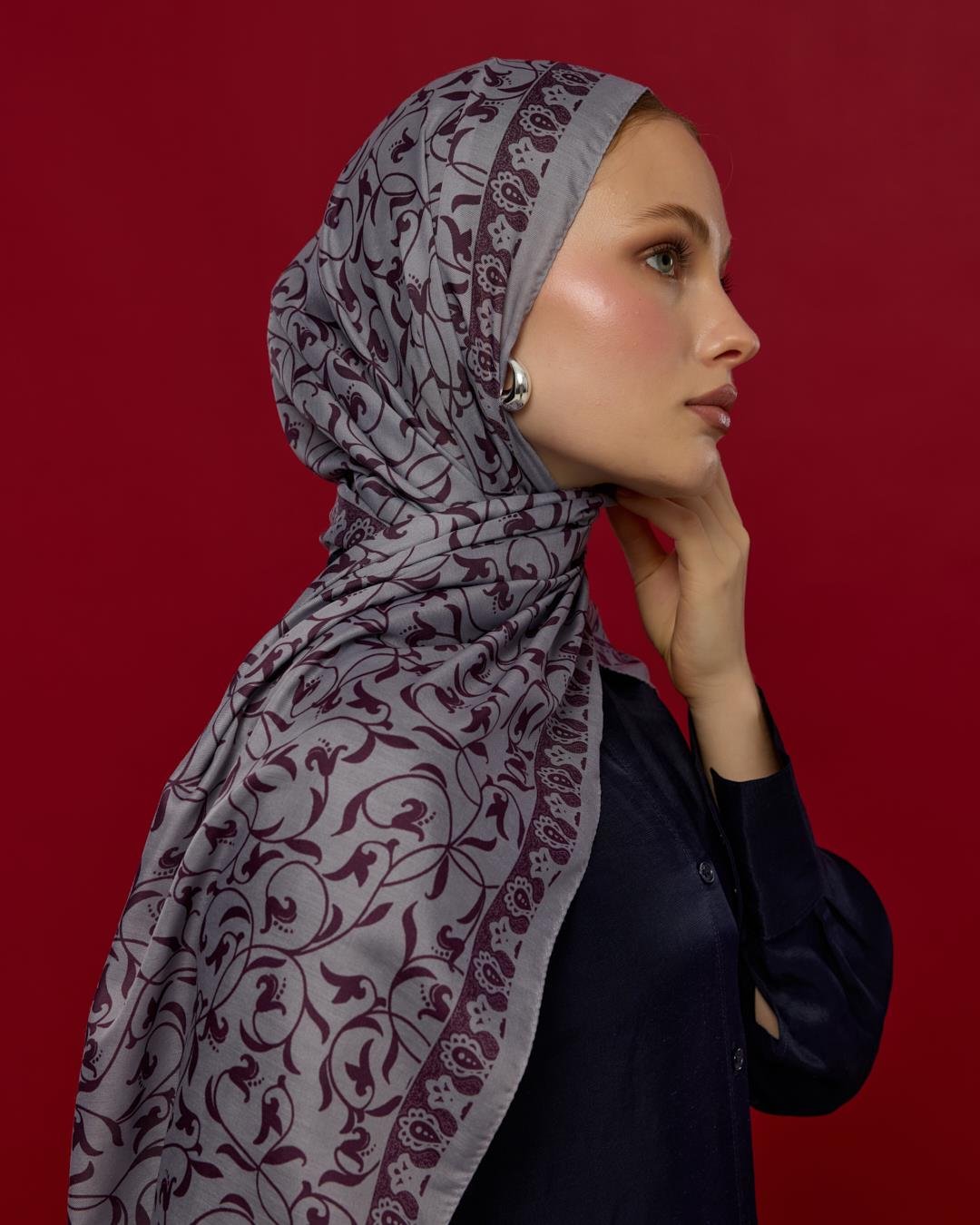 Leylak & Erguvani Lale Bahçesi Desen Şal