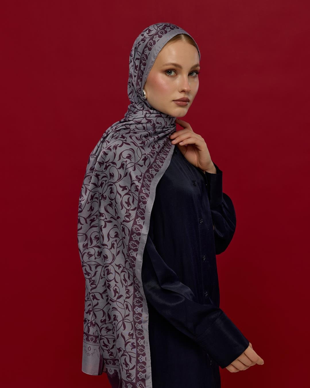 Leylak & Erguvani Lale Bahçesi Desen Şal