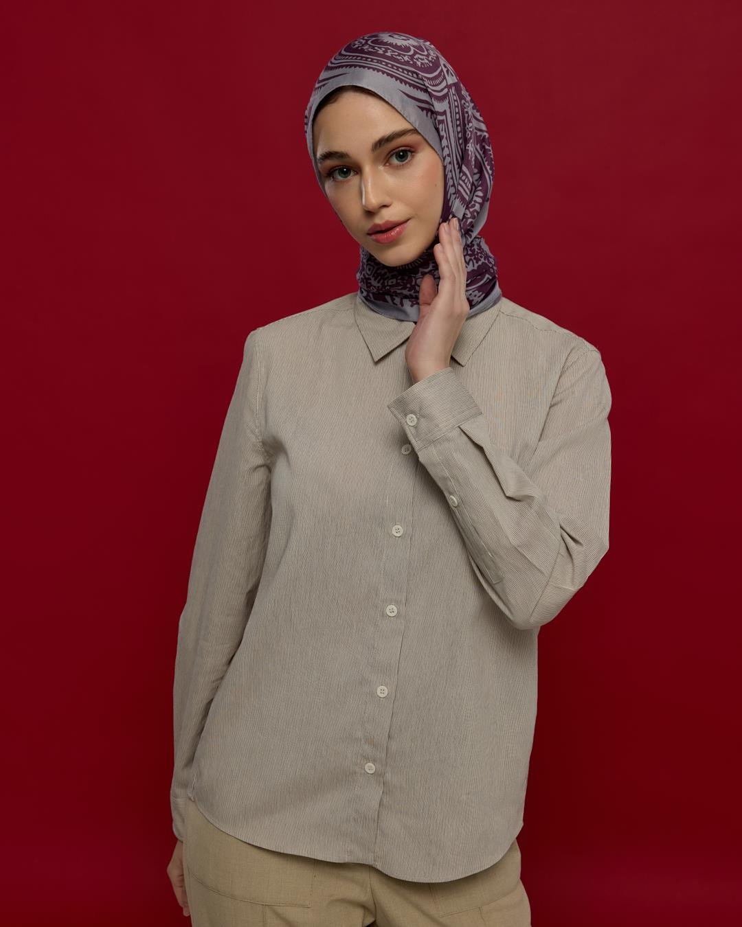 Leylak & Erguvani Sultani Desen Şal