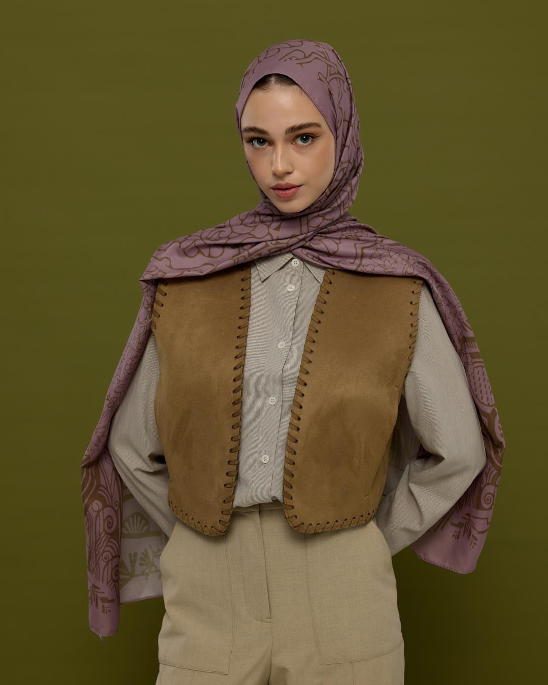 Leylak Gölgüsü & Kumral Harem Rüyası Desen Şal