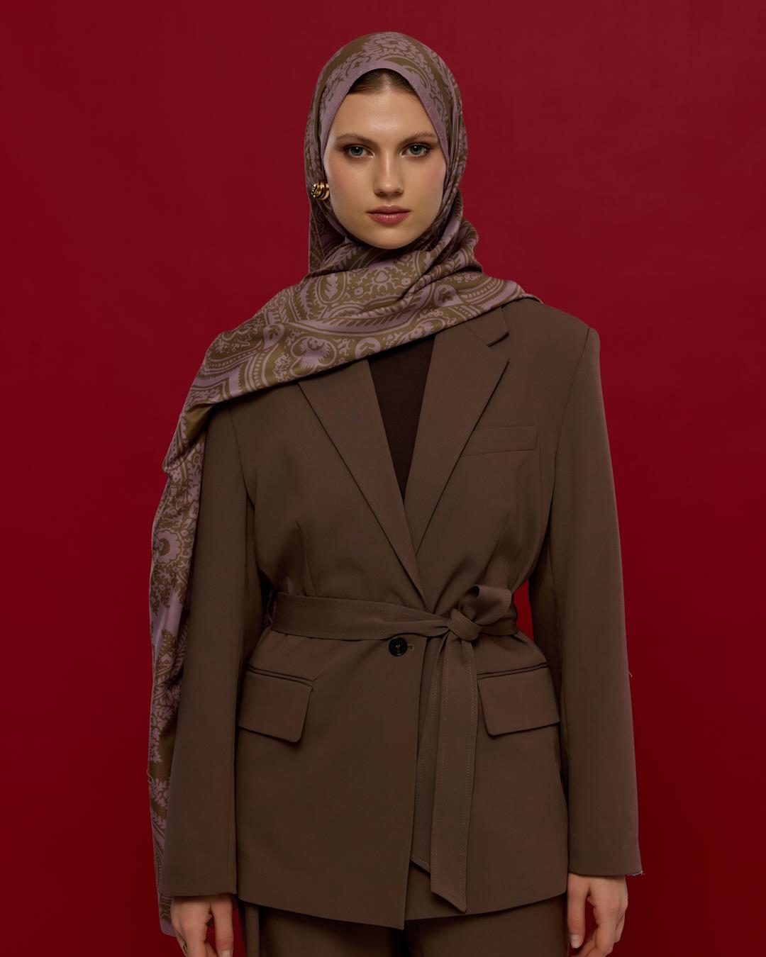 Leylak Gölgüsü & Kumral Sultani Desen Şal