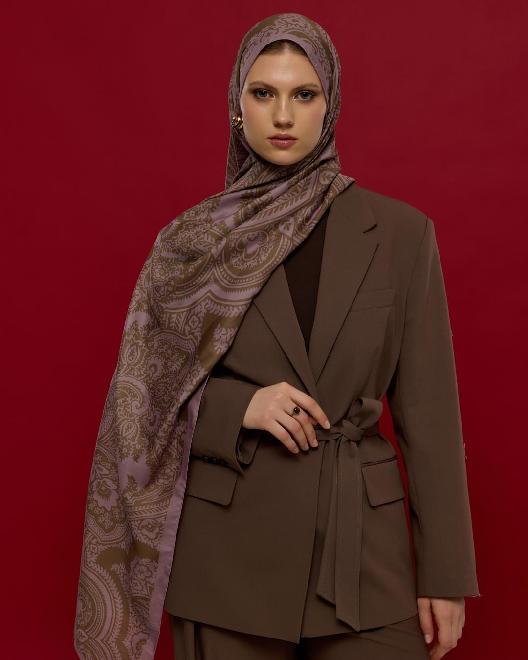 Leylak Gölgüsü & Kumral Sultani Desen Şal