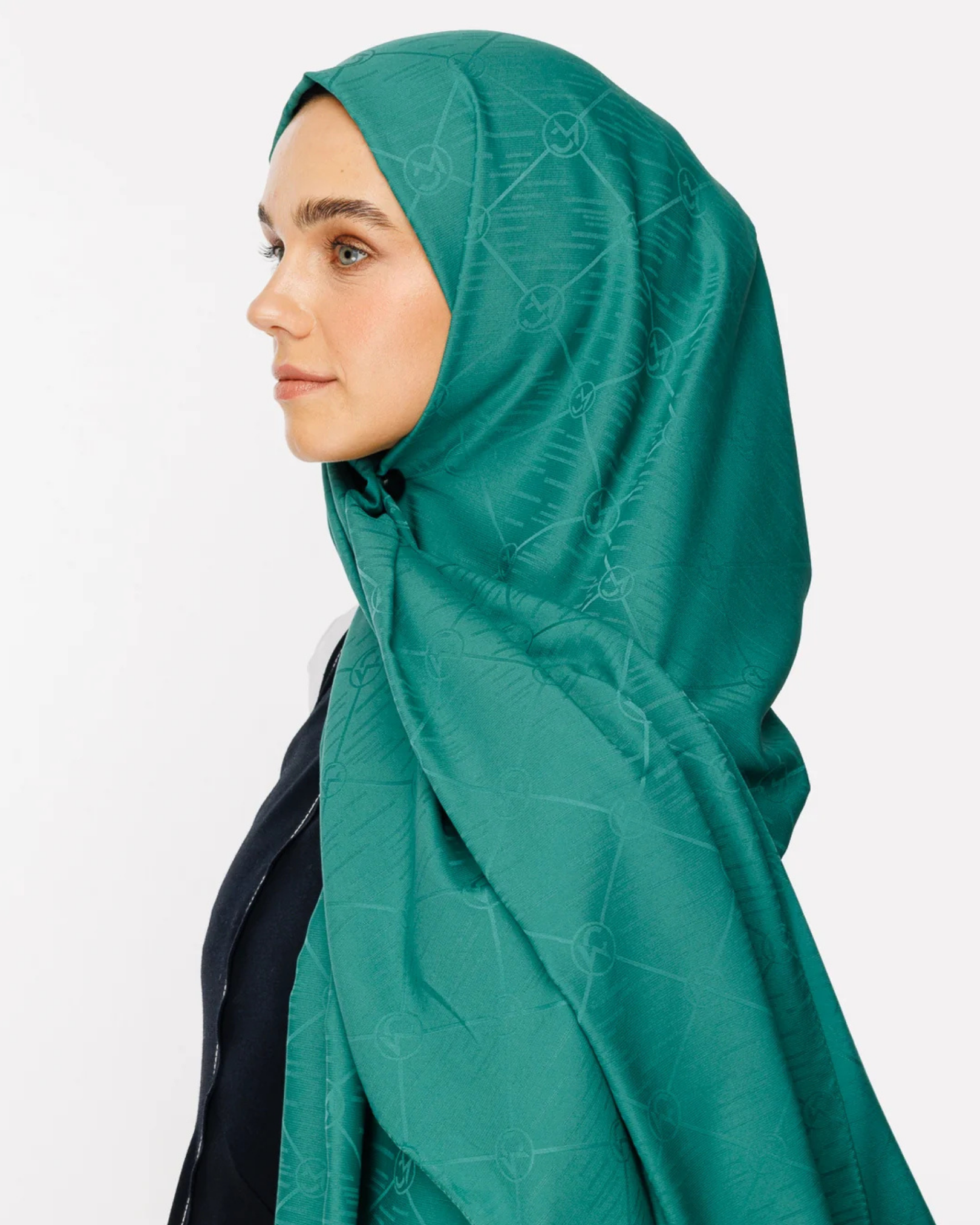 Mint Yeşili Moon Is Desen Jakar Şal