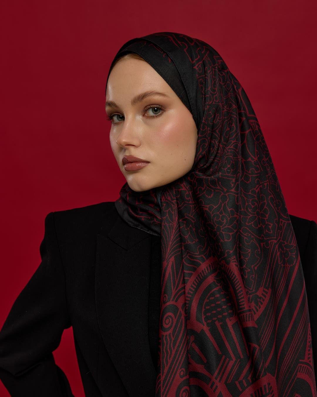 Nar & Lav Harem Rüyası Desen Şal