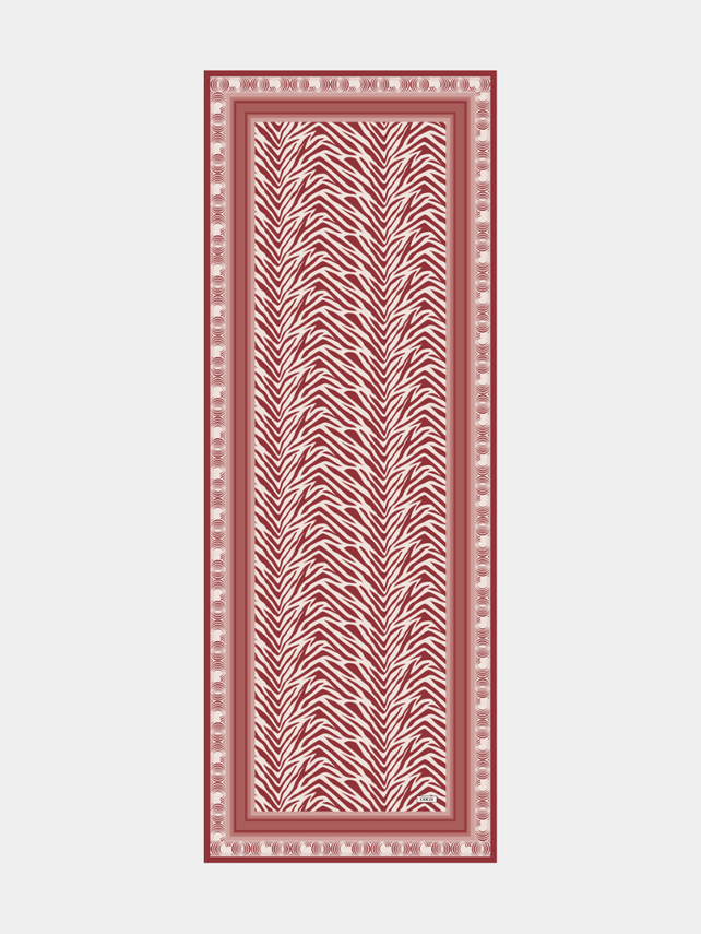 Pastel Pembe Zebra Desen İpek Şal