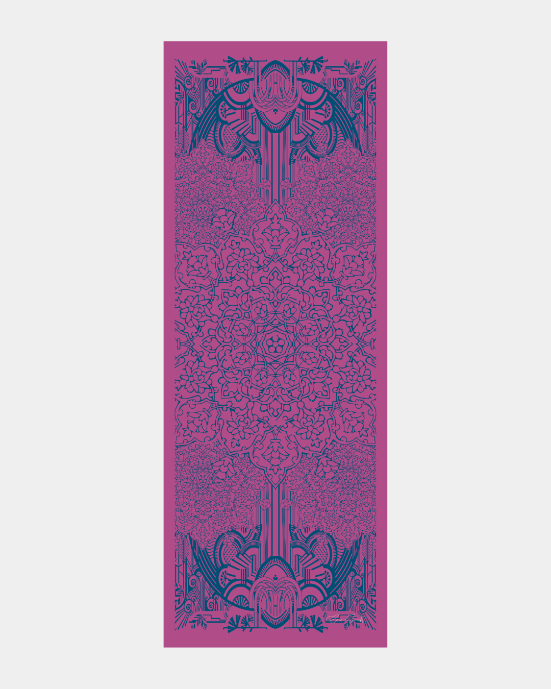 Şakayık Pembesi & Çini Mavisi Harem Rüyası Desen Şal