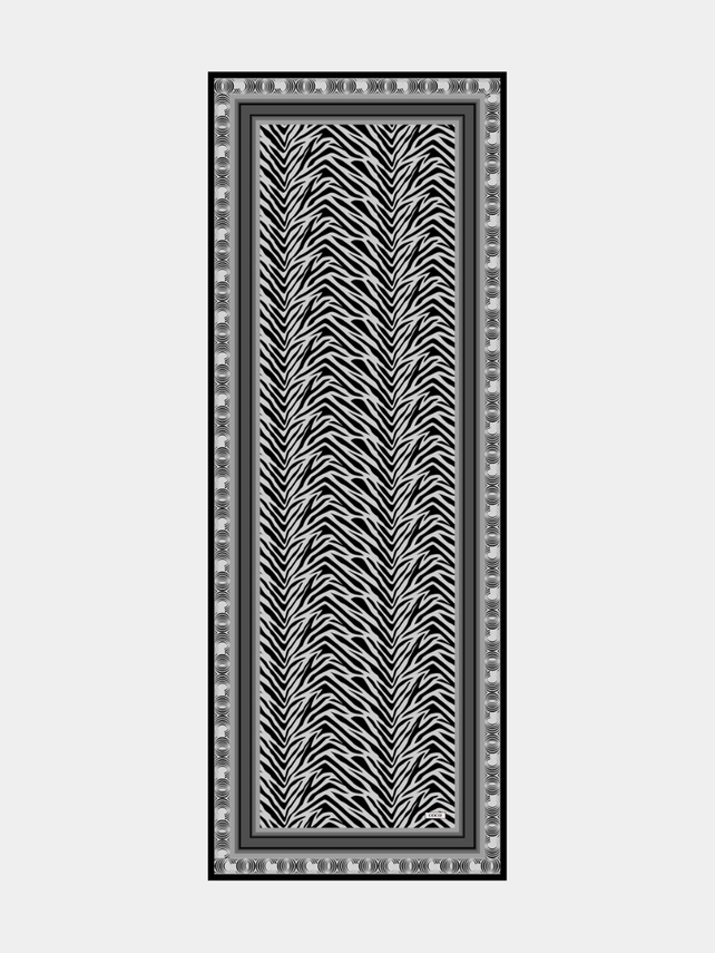 Siyah Zebra Desen İpek Şal