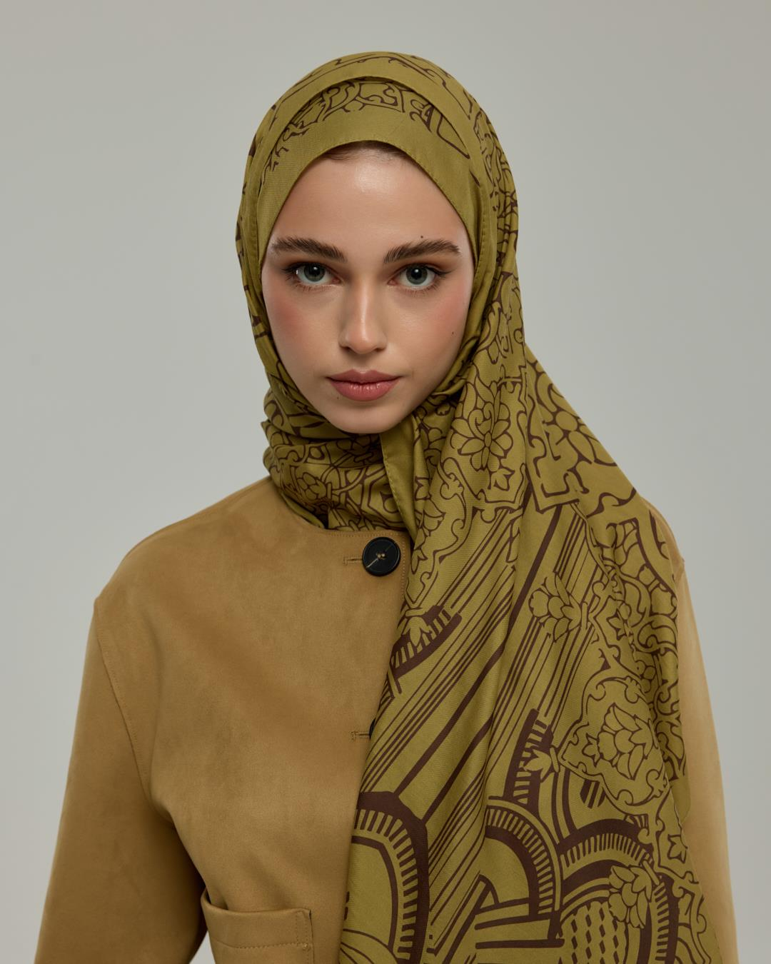 Susam Işıltısı & Kavrulmuş Kahve Harem Rüyası Desen Şal