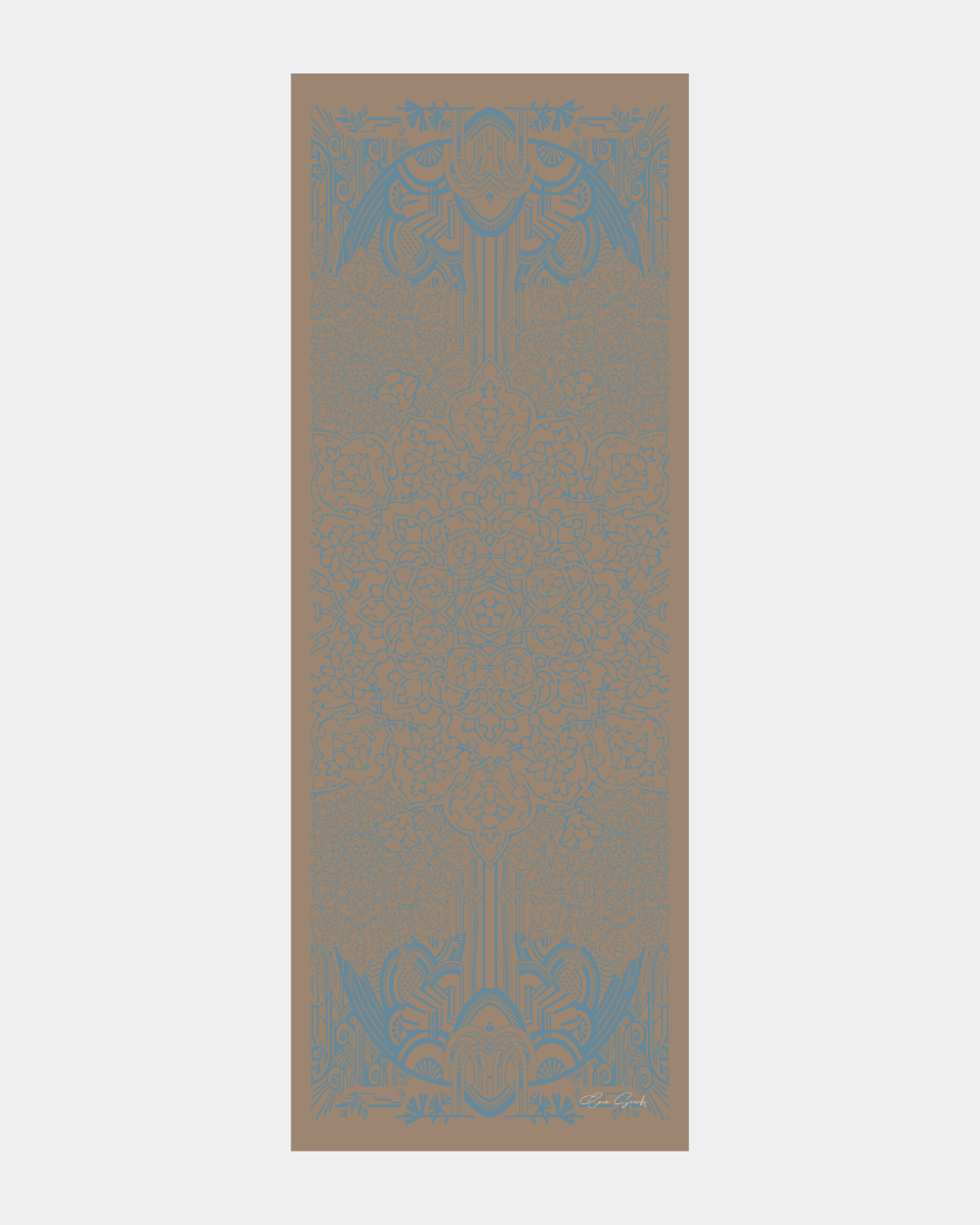 Tarçın Dumanı & Çakıl Mavisi Harem Rüyası Desen Şal