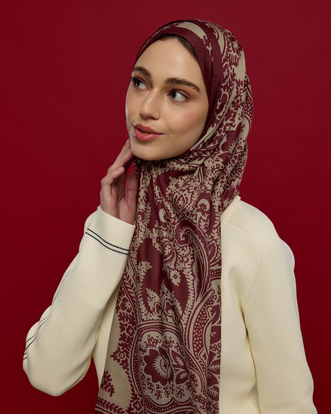 Tarçın Kabuk & İnci Taşı Sultani Desen Şal