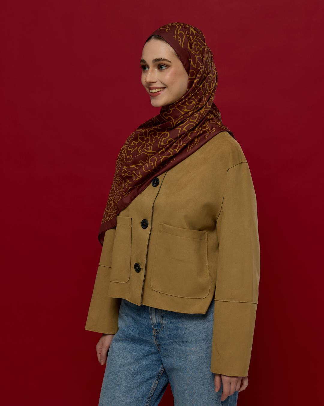 Tarçın Rüzgarı & Saf Altın Harem Rüyası Desen Şal