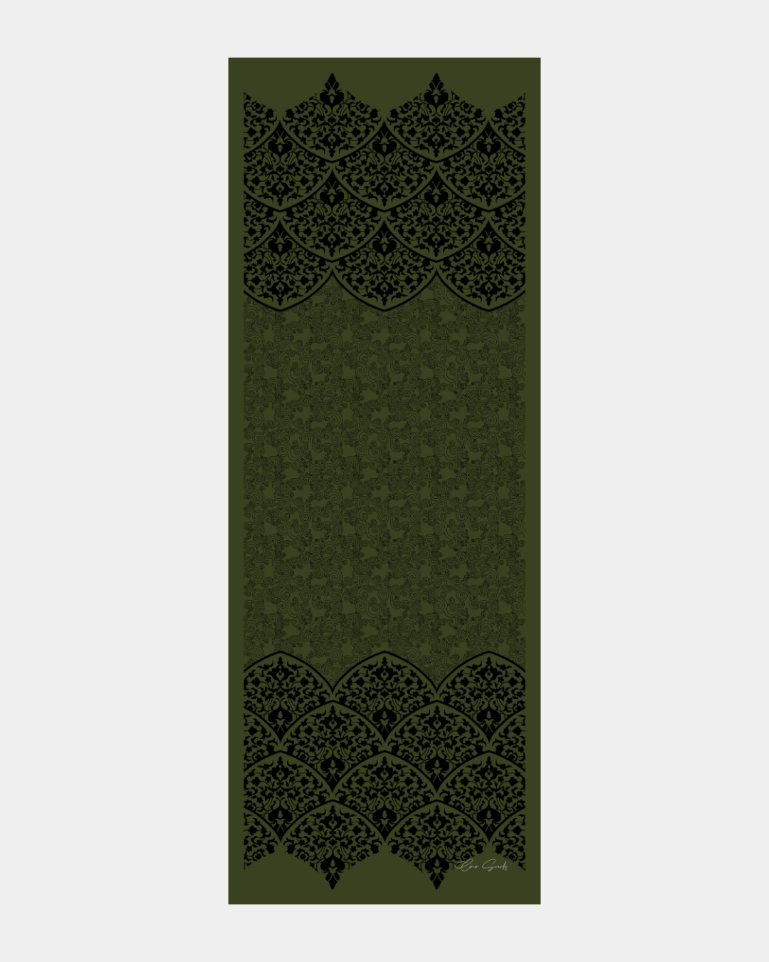 Zeytin & Siyah Saraylı Desen Şal