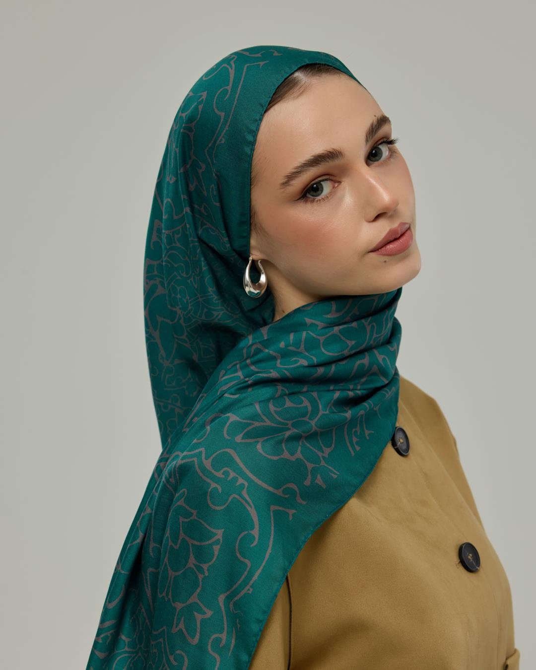Zümrüt & Lavanta Çizgisi Harem Rüyası Desen Şal