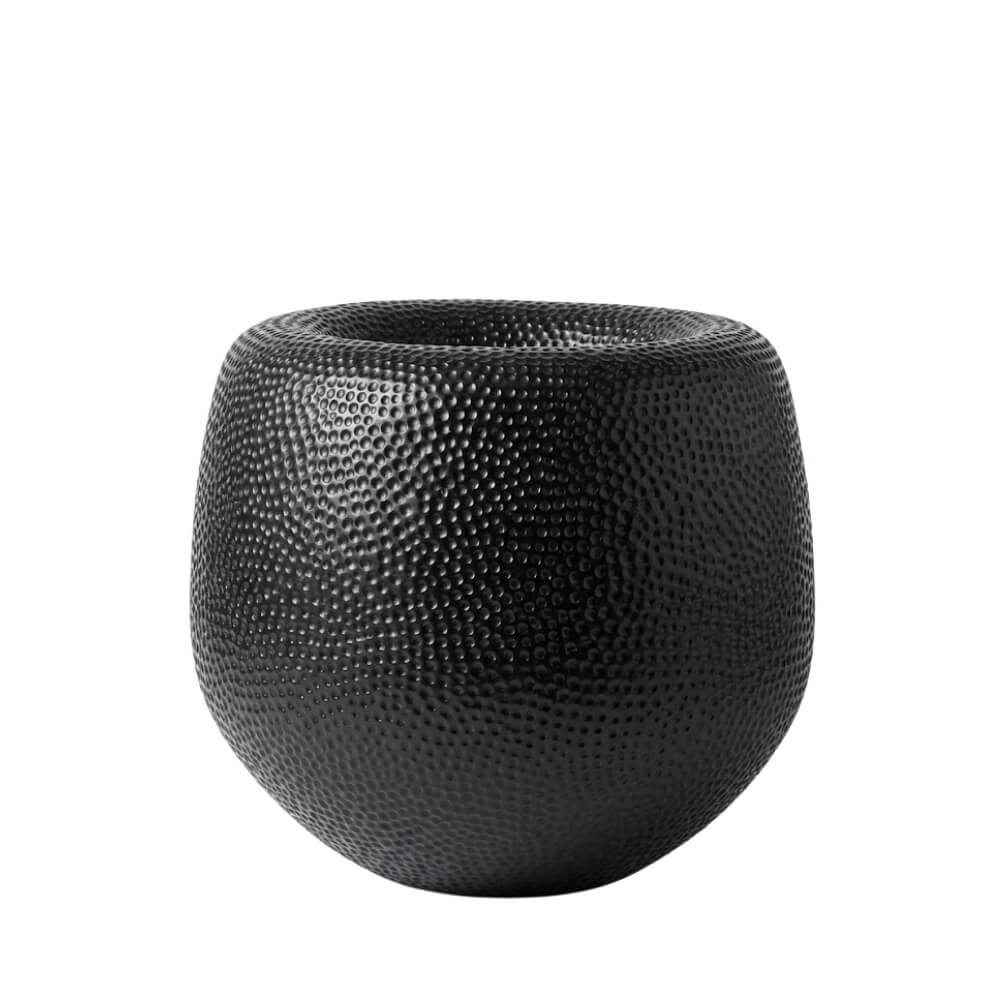 Batur Pot Saksı (60)-Oval Metalic-Black