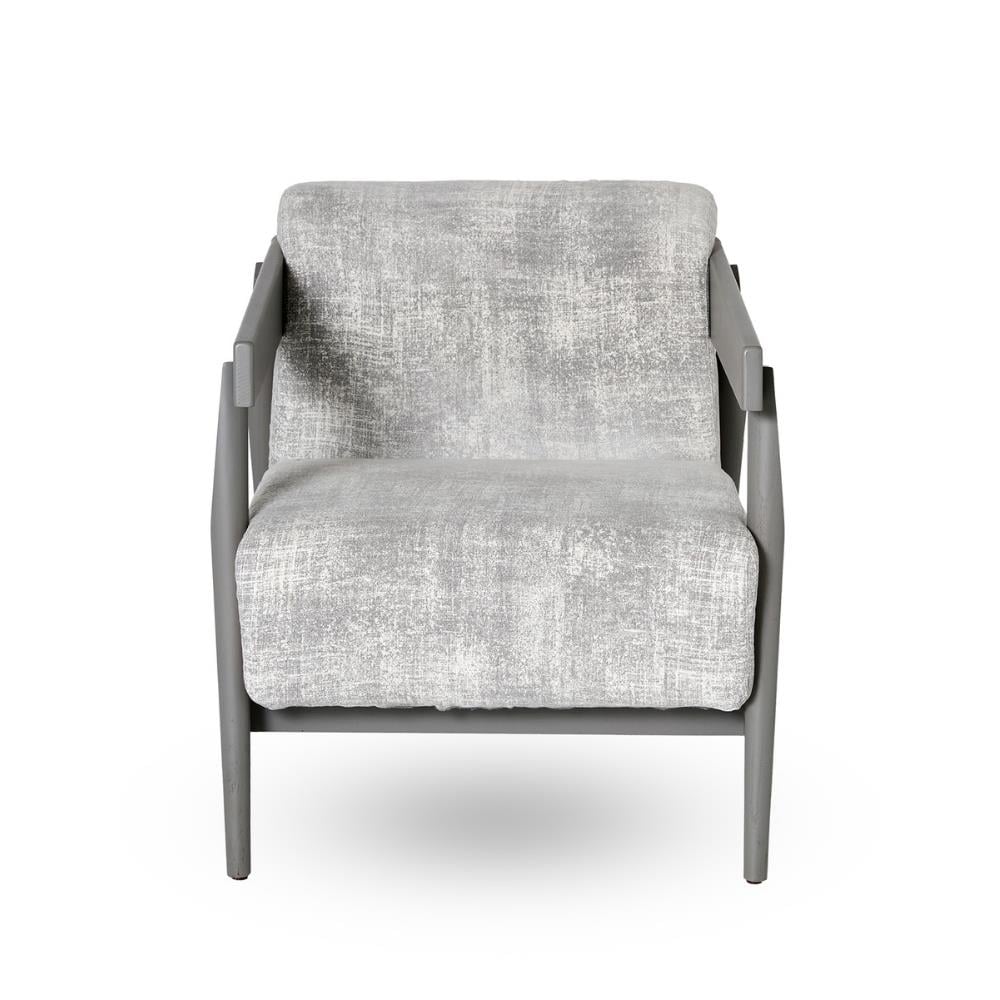 Brick 305 Tekli Koltuk – Wood Finish: Grey lacquered oak -  Fabric: Jeans Grigio (Cat:D) – 71x89xh77 cm