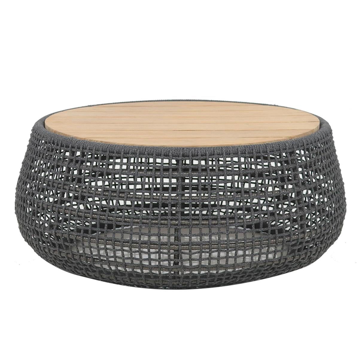 Leon Orta Sehpa Aluminium Frame - Teak Tabla - Rope PP flat 5 mm
