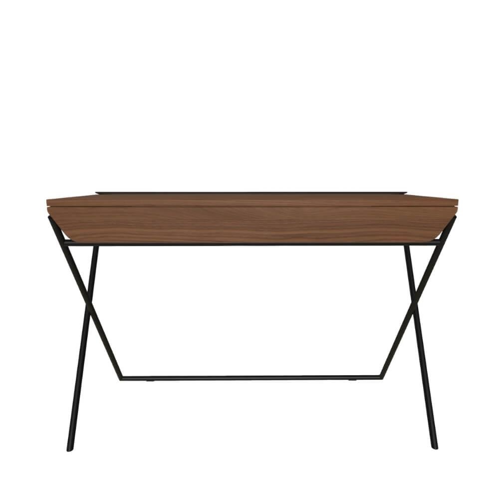 Matisse Çalışma Masası-Frame Matt Black (M055)-Top Walnut ( L036)-Storage Dark Brown (Q403)