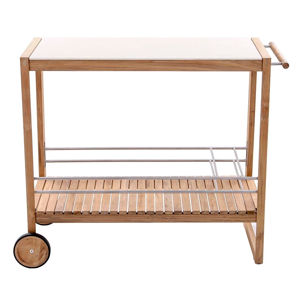 Milan Servis Arabası-Teak-Chalk Ceramic