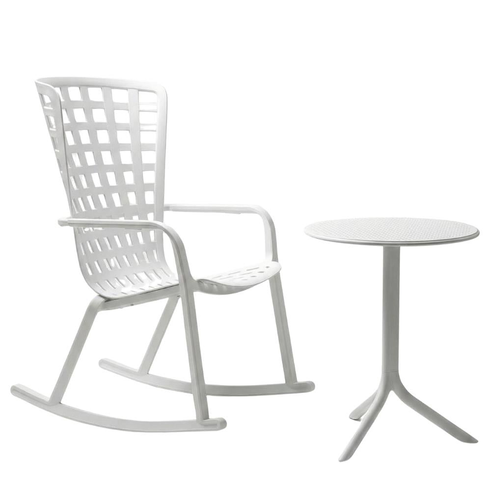 Nardi Folio Bianco Chair and Step Bianco Table Set 