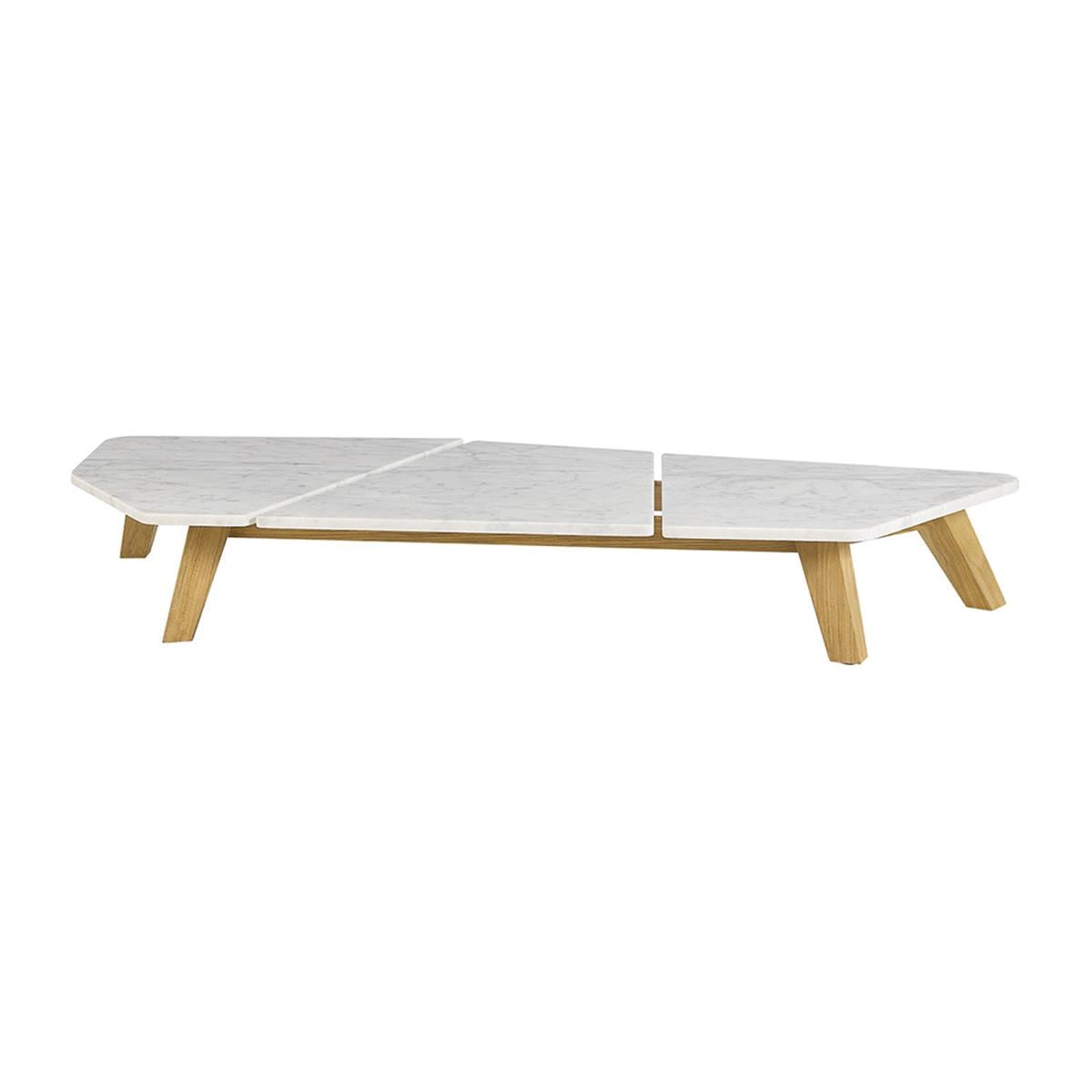 Rafael Orta Sehpa (170)-Brushed Teak-Tabla Statuary Mermer