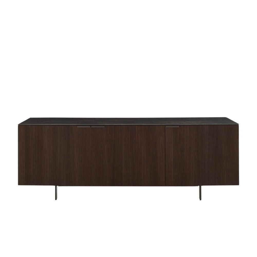 Selvans Büfe-3 Kapaklı - Dark Walnut - Ceramic Stoneware Top