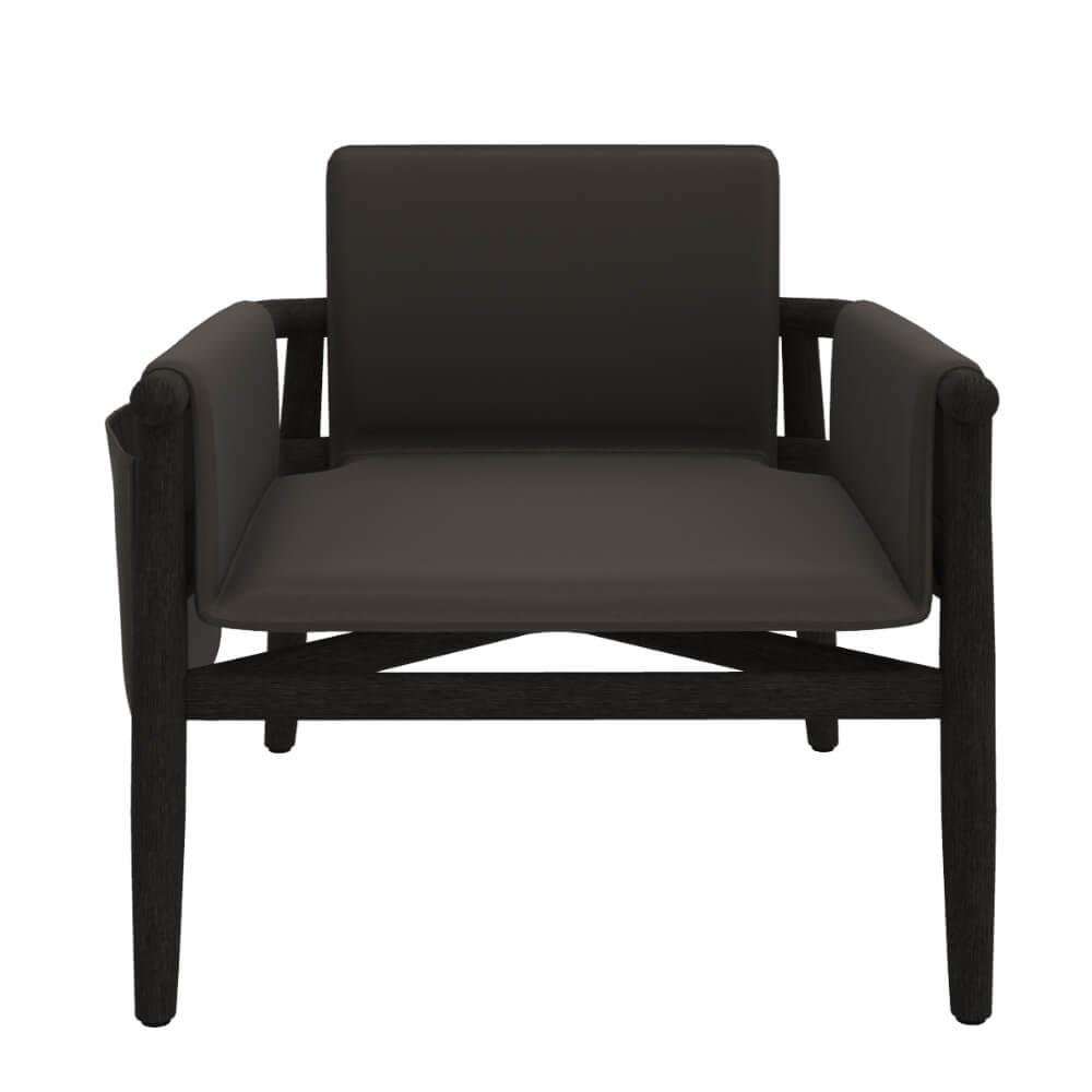 Teresa Kuoio Tekli Koltuk-Frame Oak Black - Fabric Saddle Leather Brown 02 - Back Cushion Leather Bower 06