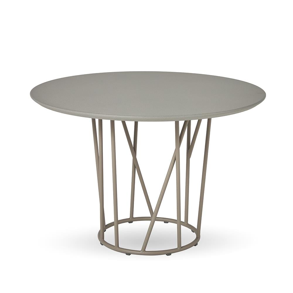 Wild Yemek Masası-Ayak Aluminium Pearly Gold (11)-Tabla Speckled Grey