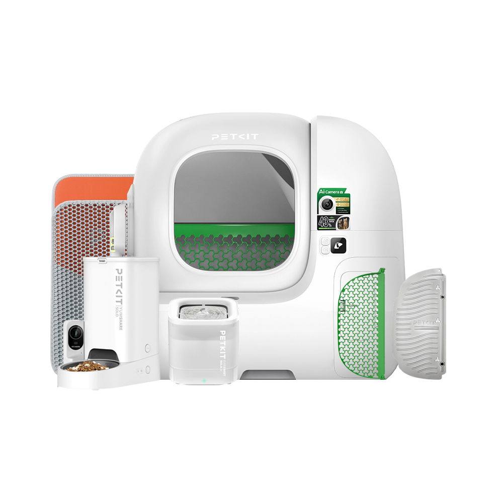 Petkit Purobot Max Pro 2 Akıllı Kedi Tuvaleti, Petkit Yumshare Solo Kameralı Akıllı Mama Kabı, Petkit Eversweet Solo Se ve Aksesuar Paketi