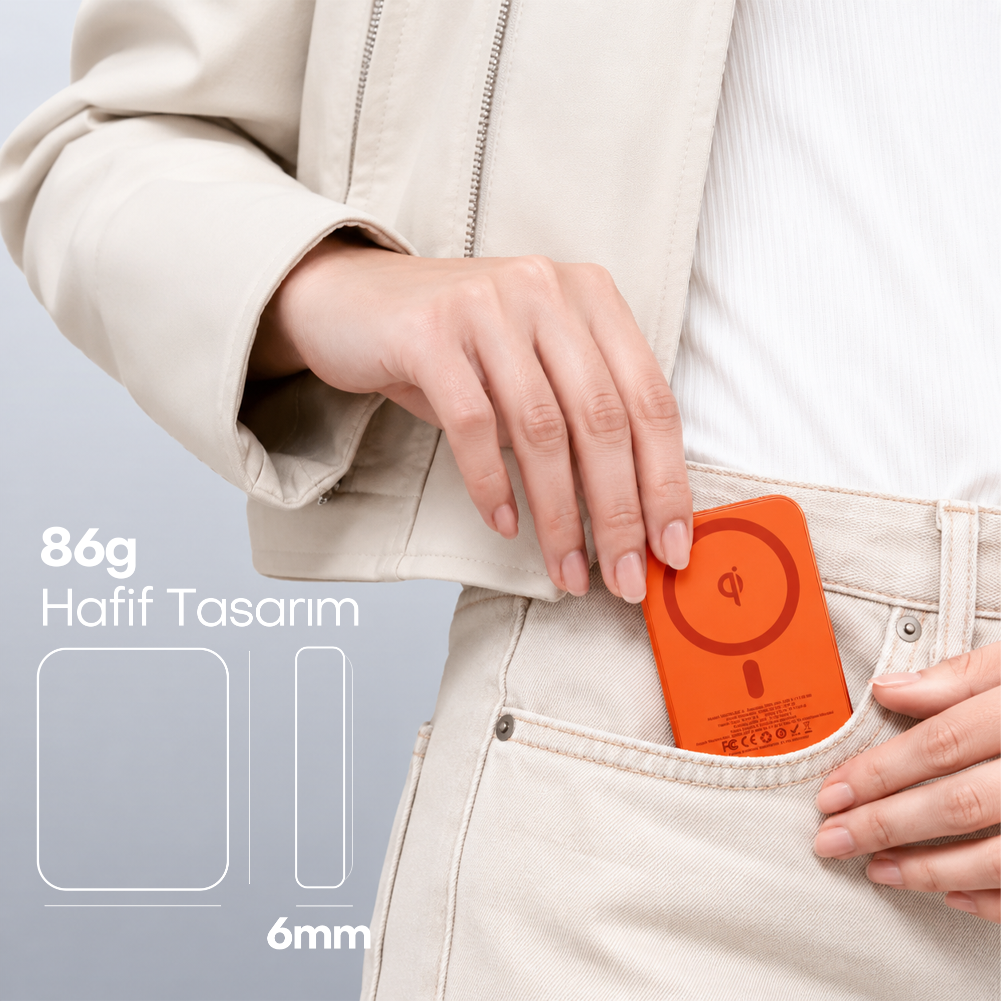 Hooma Magpulse 3 Slim 3000 mAh Powerbank Siyah