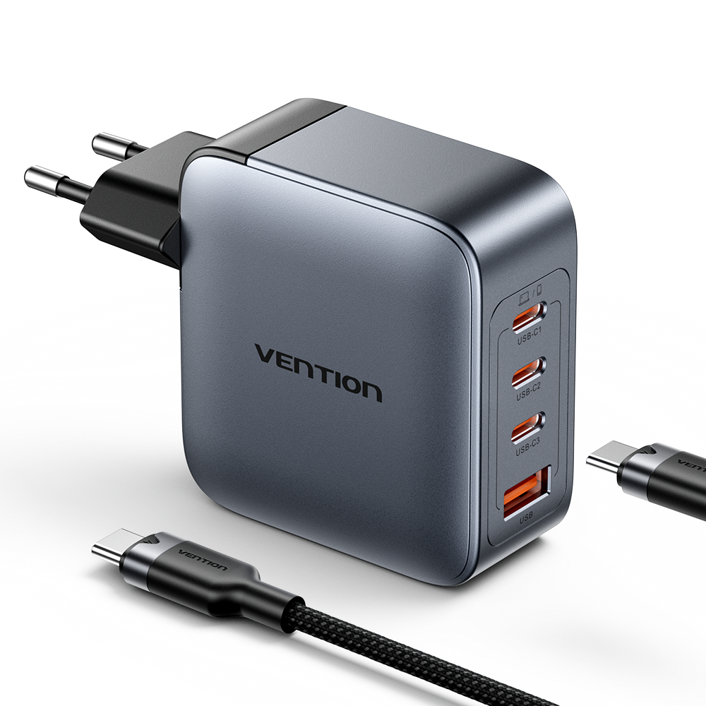 Vention Dash Serisi 100W GaN 5.0 4-Portlu Hızlı Şarj Cihazı  (100W/100W/30W/30W) 1M kablolu 
