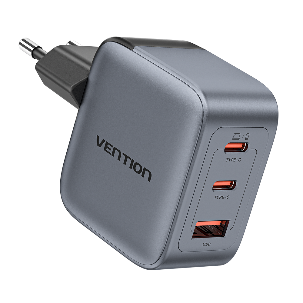 Vention Dash Serisi 70W GaN 5.0 3-Çıkışlı (2xUSB-C + USB-A) Hızlı Şarj Cihazı MacBook iPhone Uyumlu - FEX