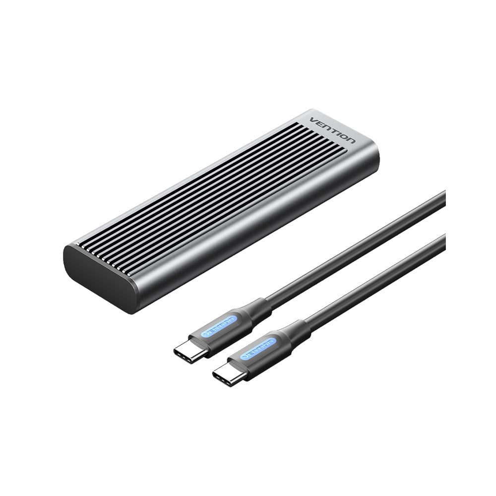 Vention M.2 NVMe SSD Kutusu Alüminyum Alaşım 10 Gbps USB 3,1 Gen 2 Type-C Soğutuculu Gri - KPK