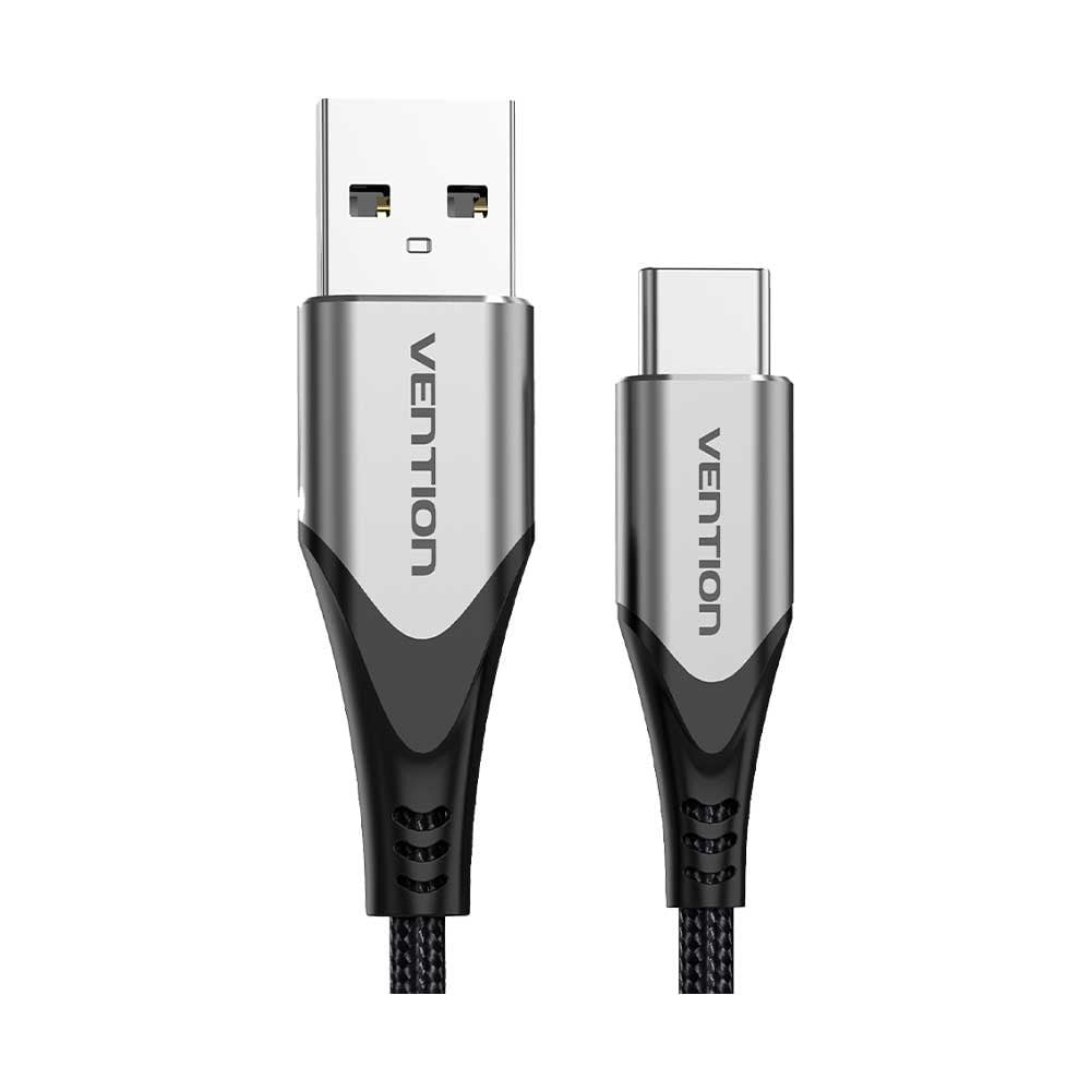 Vention USB 2,0 Type-A - Type-C 3A 60W Pamuk Örgülü Hızlı Şarj ve Data Kablosu 1m Gri - COD