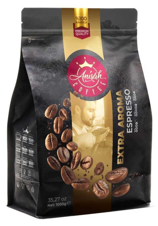 ANİSAH ESPRESSO EXTRA AROMALI KOYU KAVRULMUŞ ÇEKİRDEK 1000 GR - ANISAH COFFEE