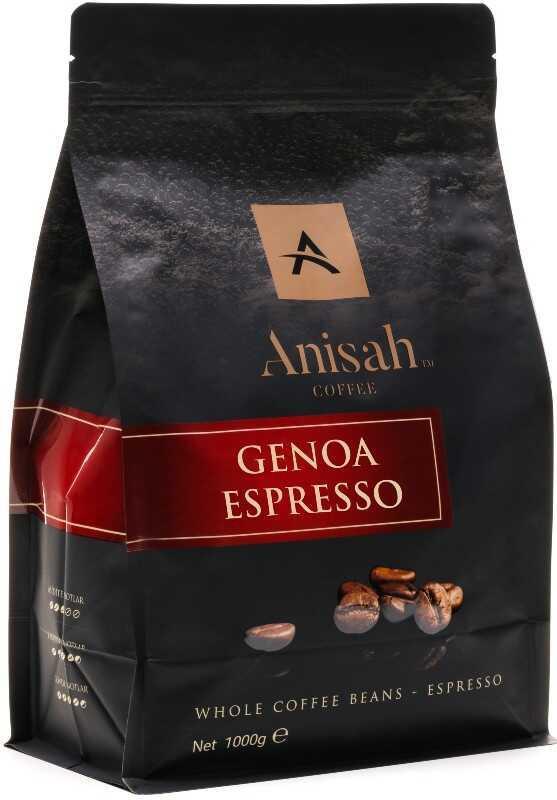ANİŞAH ESPRESSO GENOA KOYU KAVRULMUŞ - ÇEKİRDEK 1000 GR - ANISAH COFFEE