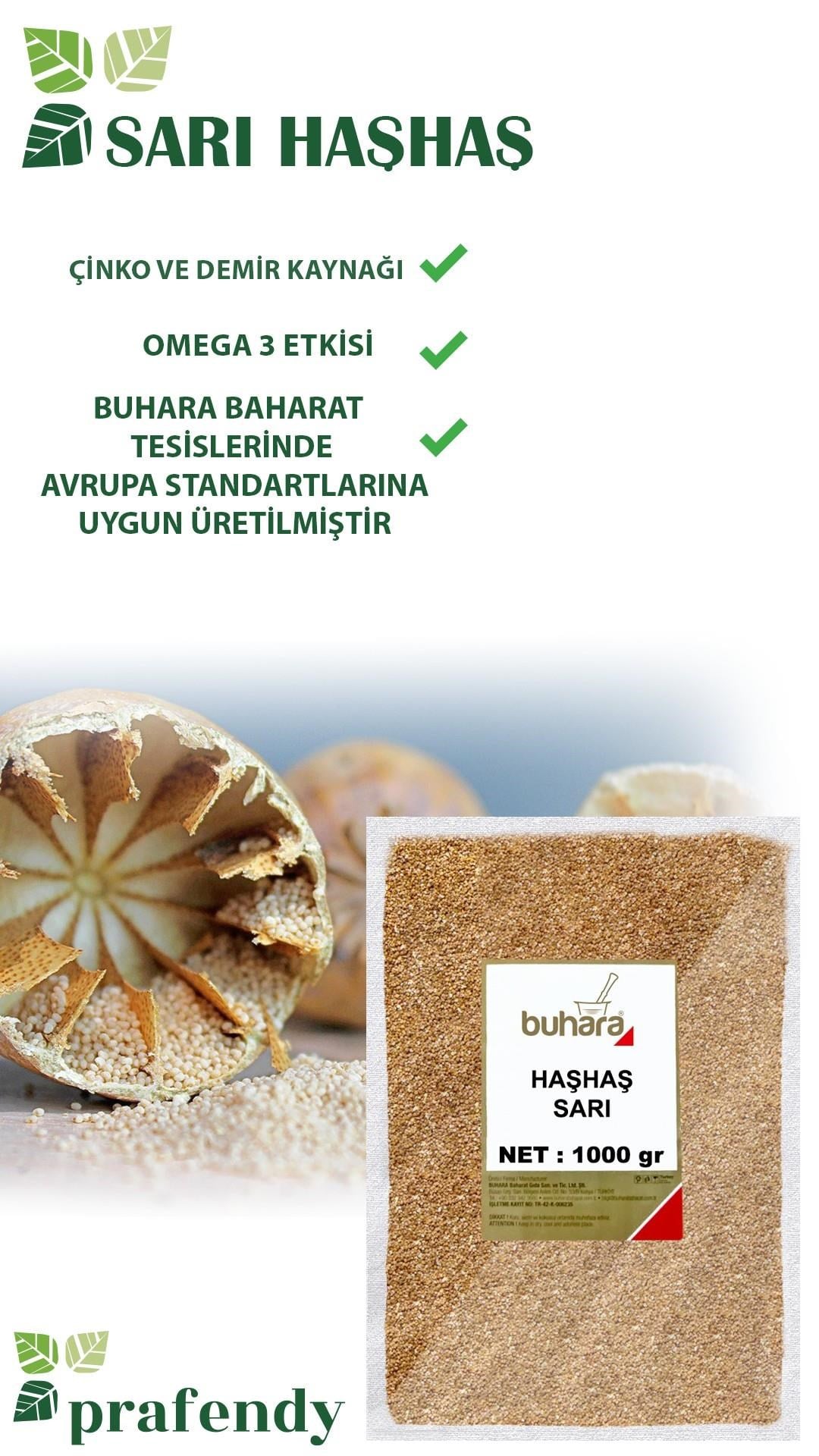 BUHARA HAŞHAŞ SARI 1000 GR - BUHARA BAHARAT