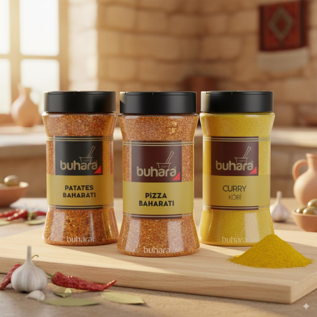 Buhara (Pizza,Patates,Köri) Baharat 3'lü Set - BUHARA