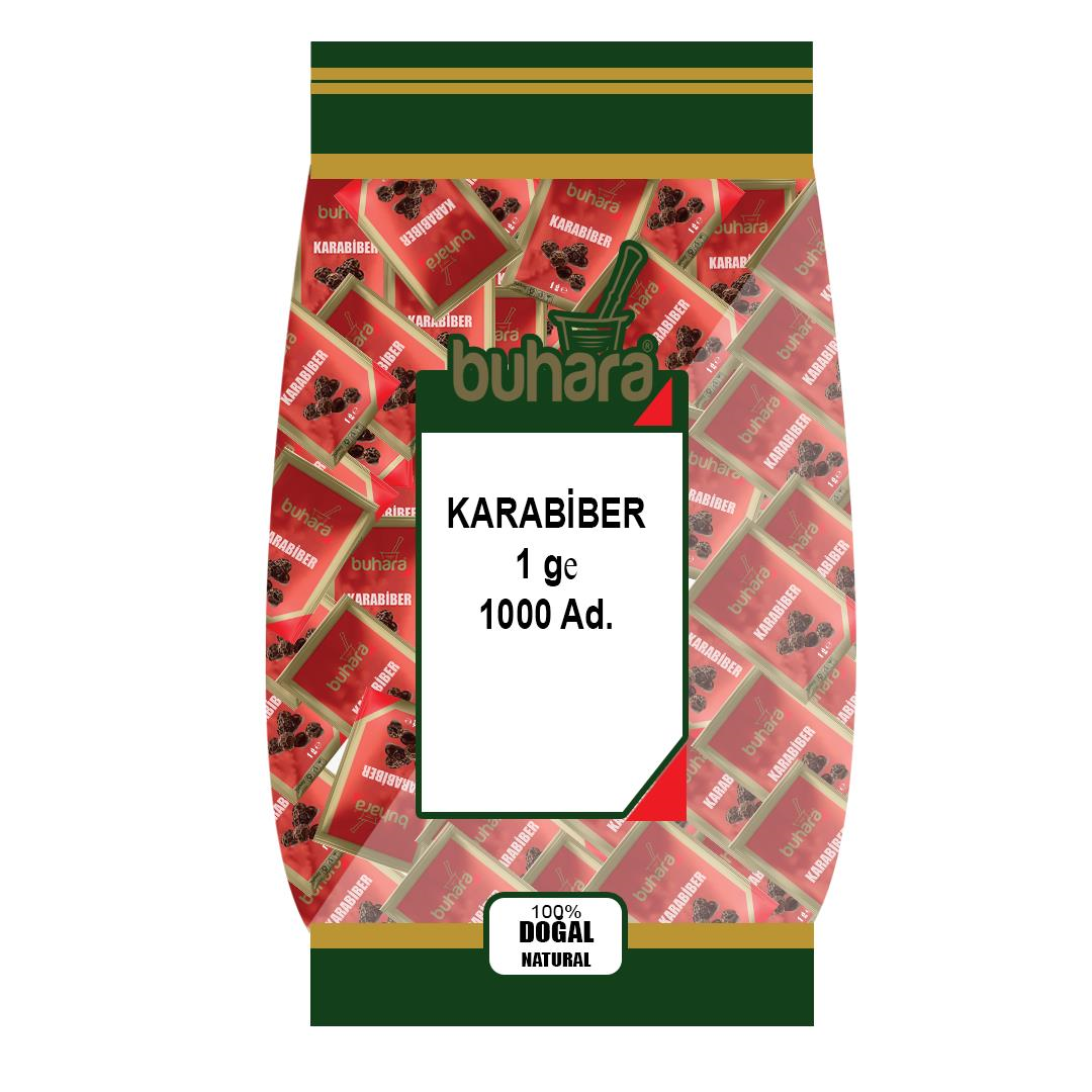 BUHARA TEK KULLANIMLIK POŞET KARABİBER TOZ 1 GR 1x1000 Adet - BUHARA