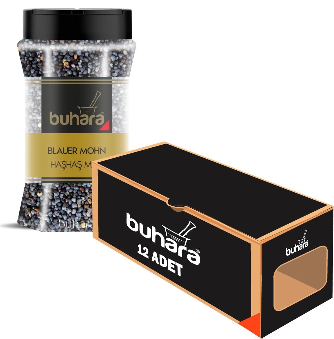 BUHARA TOPTAN HAŞHAŞ MAVİ 180 GR x 12 Ad. PET - BUHARA