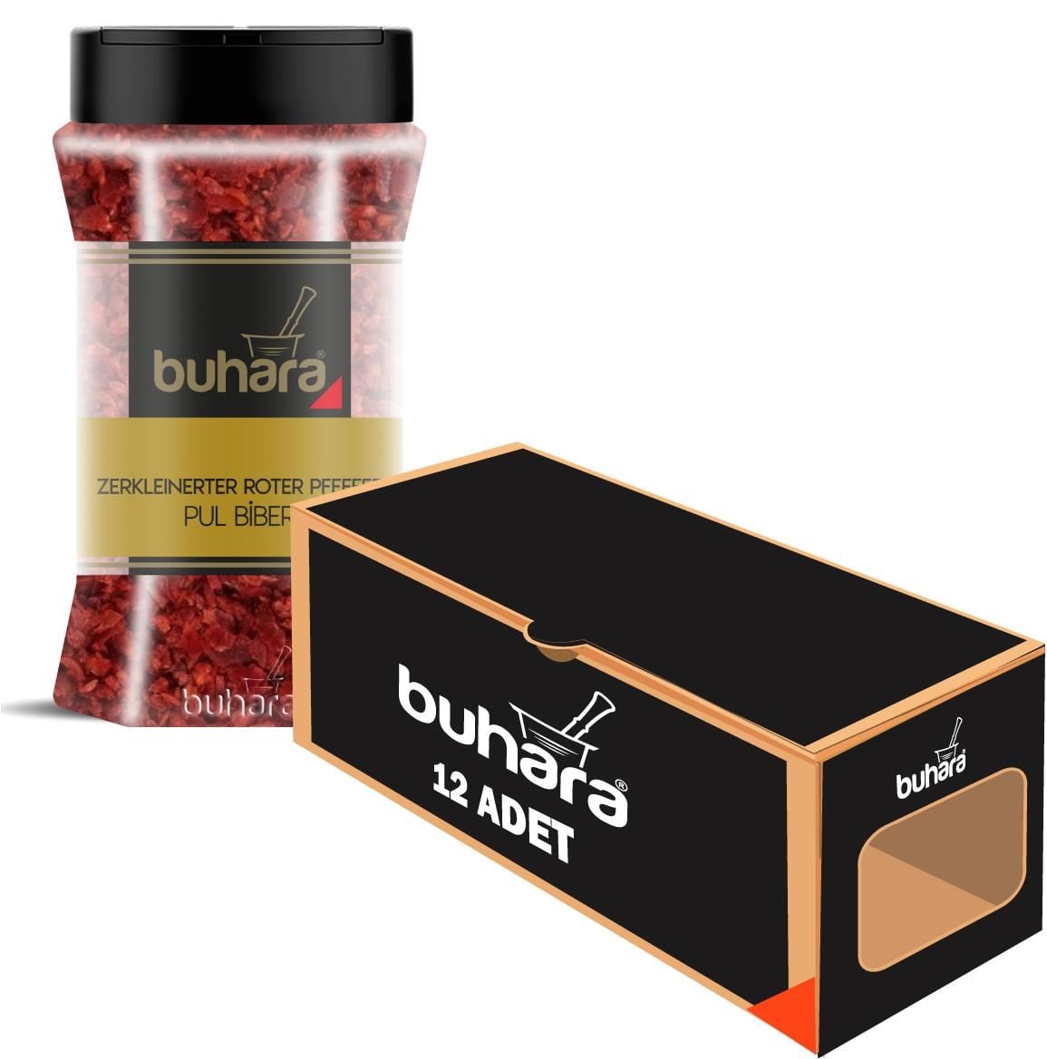 BUHARA TOPTAN PULBİBER ACI 150 GR x 12 Ad. PET - BUHARA