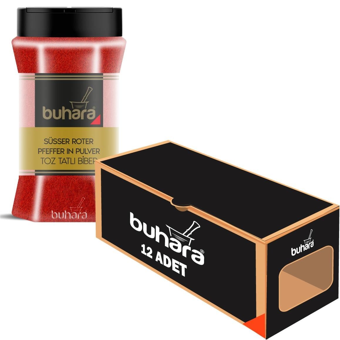 BUHARA TOPTAN TOZ TATLI BİBER 150 GR x 12 Ad. PET - BUHARA
